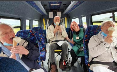 Bus trip to Ice Cream Parlour.